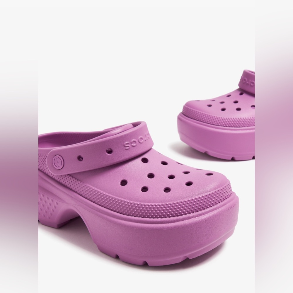 Crocs‎ Womens Stomp Platform Chunky Clog Slip On Shoes Bubble Purple Crush Punk